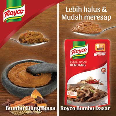 Royco bumbu rempah serbaguna - Dengan Royco Bumbu Dasar Rendang, semua bisa hadirkan kelezatan Rendang otentik setiap saat!